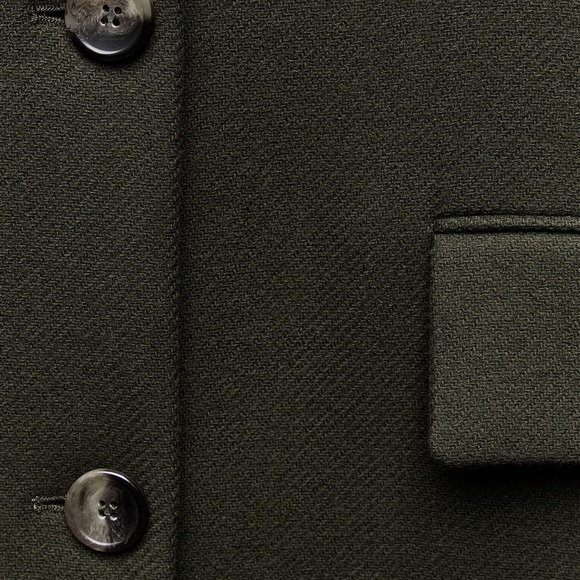 ZARA KHAKI MANTECO WOOL SCARF COATZW COLLECTION - Picture 12 of 14